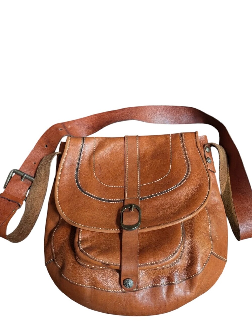 Patricia Nash Barcelona Crossbody Saddle Bag in Chestnut Tan Italian Leather - Picture 4 of 11